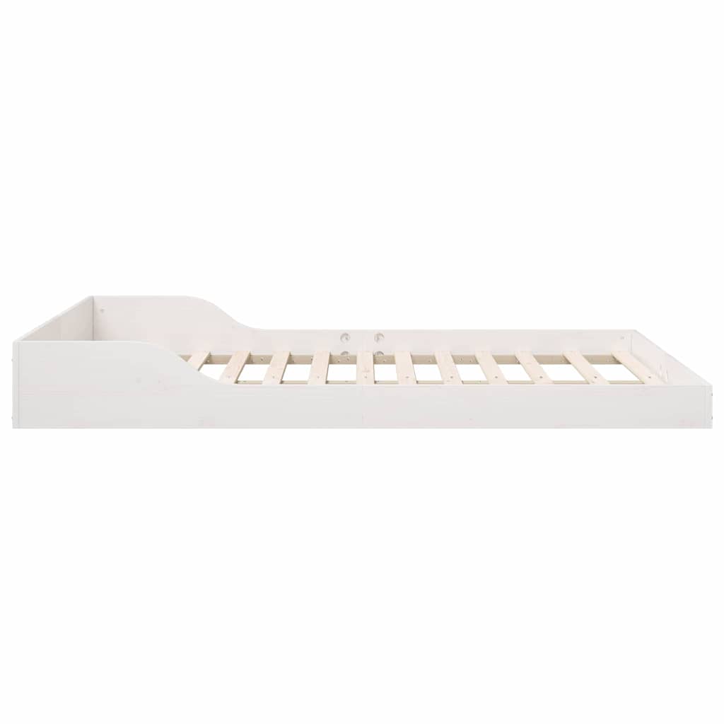 Sengestel Hvid 135 X 190 Cm Massivt Fyrretræ - Billede 6