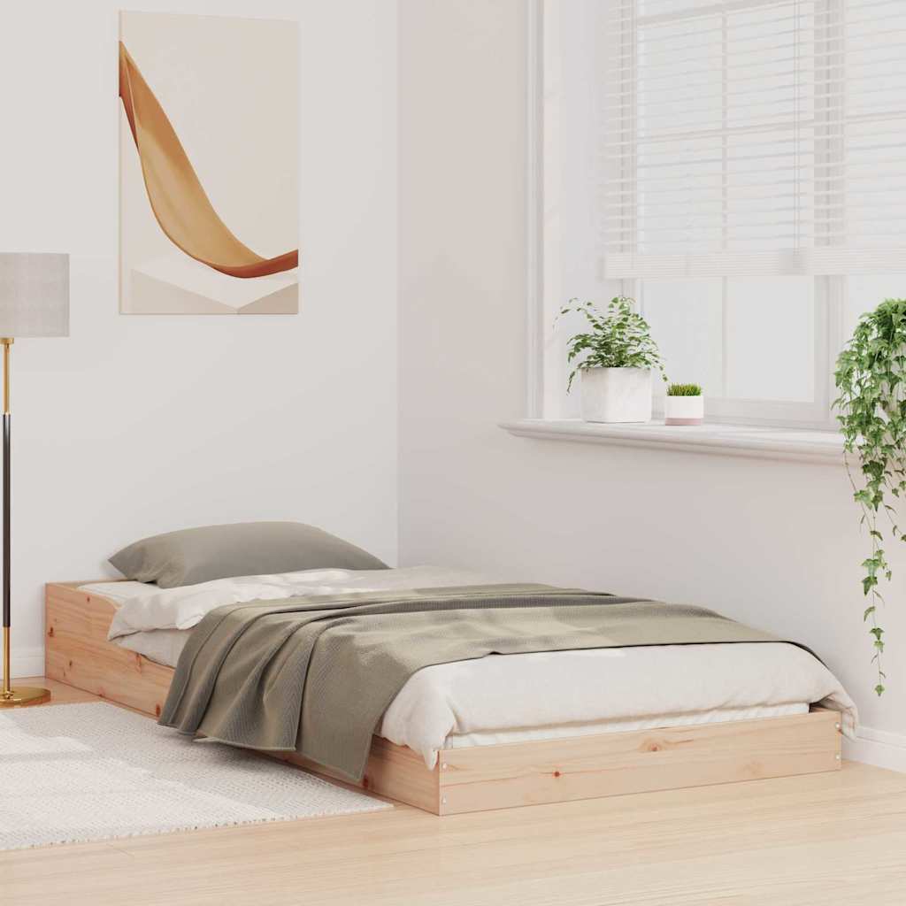 Sengestel Brun 90 210 Cm Massivt Fyrretræ - Billede 5