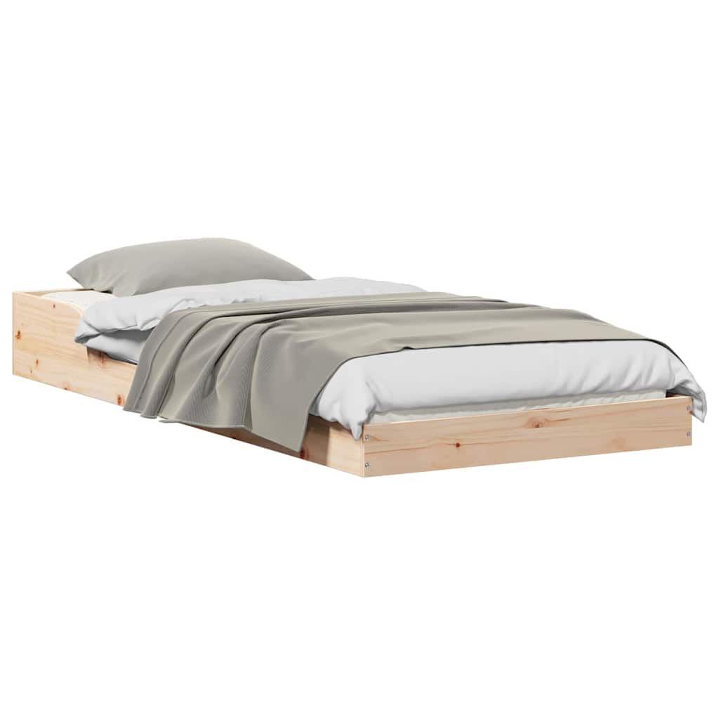 Sengestel Brun 90 210 Cm Massivt Fyrretræ - Billede 3