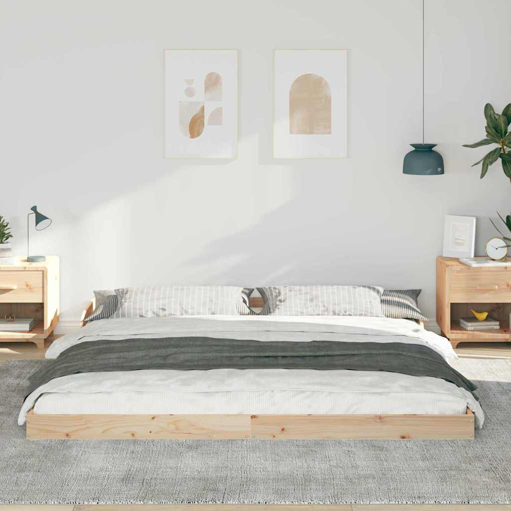 Sengestel Brun 180 210 Cm Massivt Fyrretræ - Billede 5