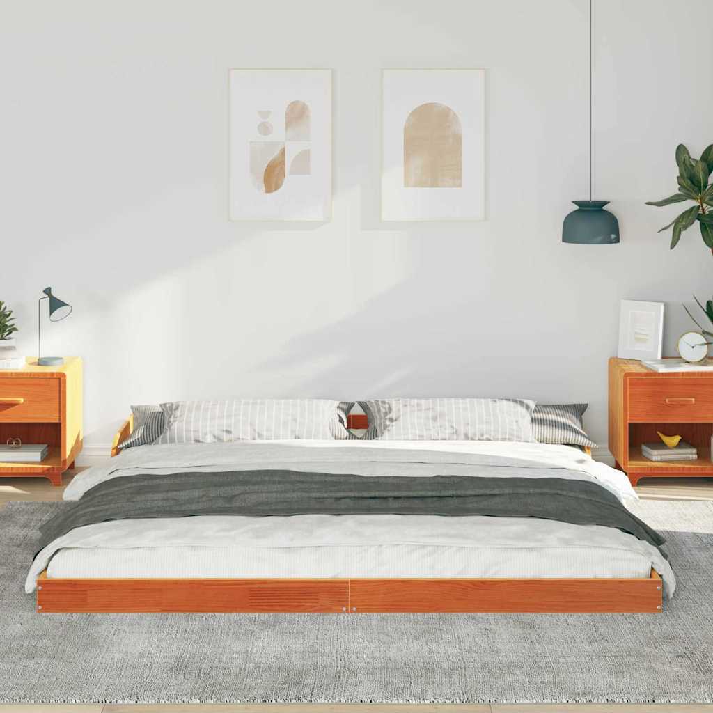 Sengestel Gyldenbrun 180 X 210 Cm Massivt Fyrretræ - Billede 4