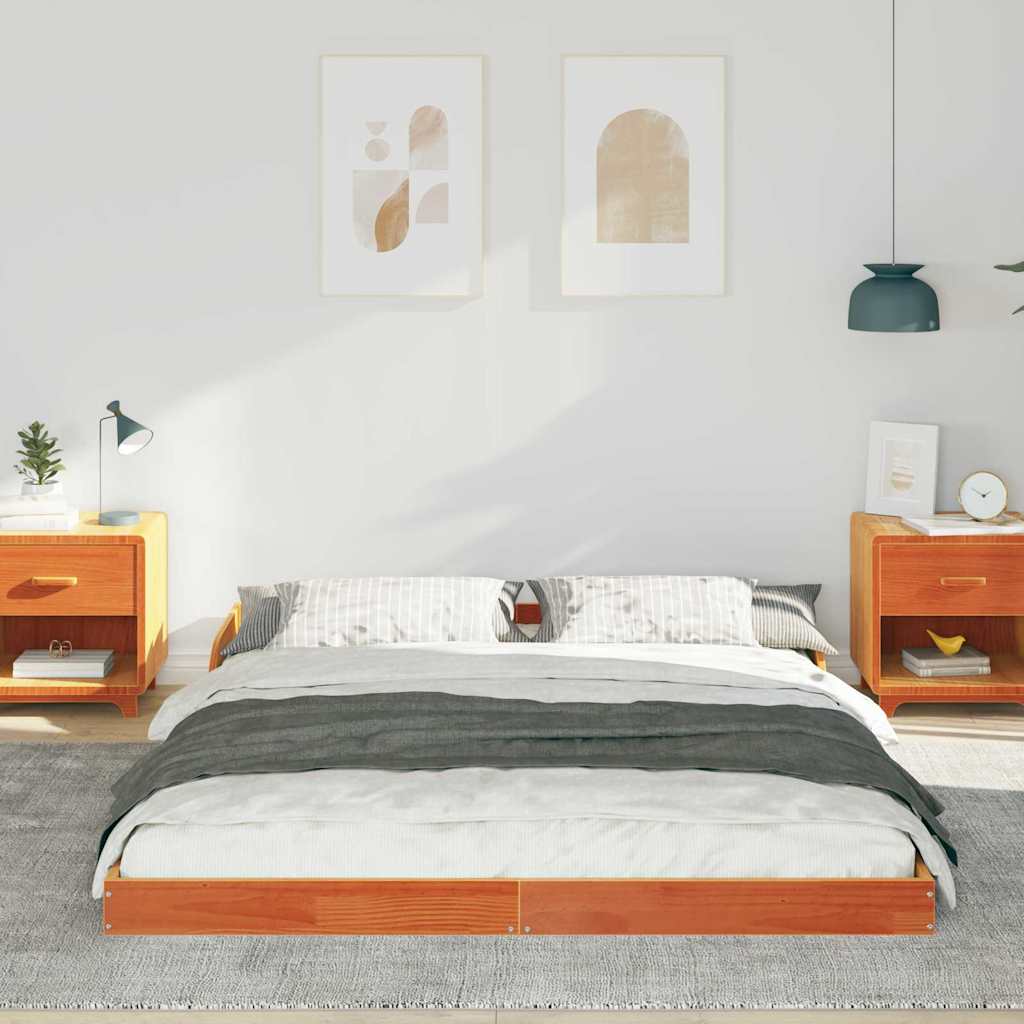 Sengestel Gyldenbrun 140 X 220 Cm Massivt Fyrretræ - Billede 4