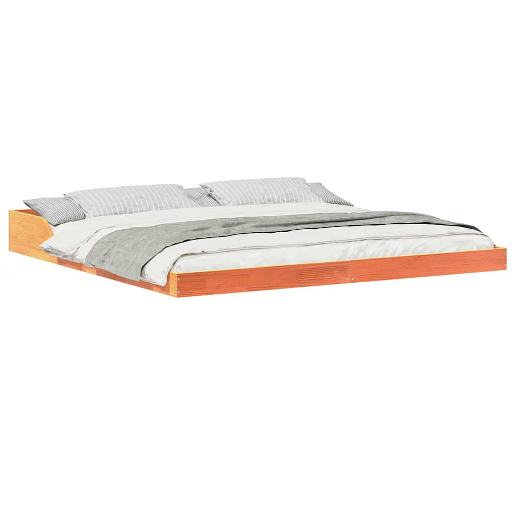 Sengestel Gyldenbrun 180 X 220 Cm Massivt Fyrretræ - Billede 3