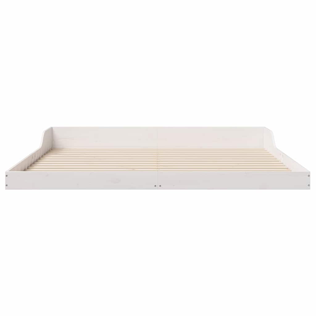 Sengestel Hvid 200 220 Cm Massivt Fyrretræ - Billede 6