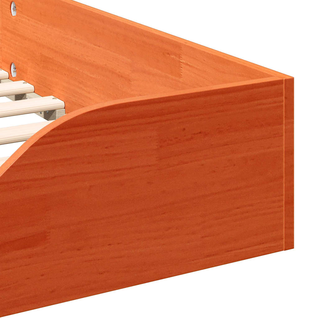 Gulv Seng Ramme Gyldenbrun 80 X 200 Cm Massivt Fyrretræ - Billede 8