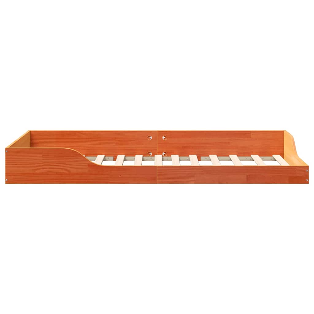 Gulv Seng Ramme Gyldenbrun 80 X 200 Cm Massivt Fyrretræ - Billede 6