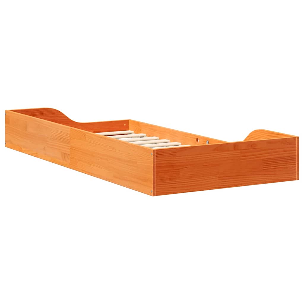Gulv Seng Ramme Gyldenbrun 90 X 190 Cm Massivt Fyrretræ - Billede 7