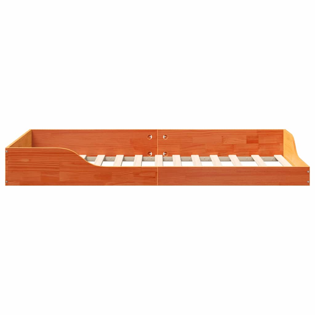 Gulv Seng Ramme Gyldenbrun 90 X 190 Cm Massivt Fyrretræ - Billede 6