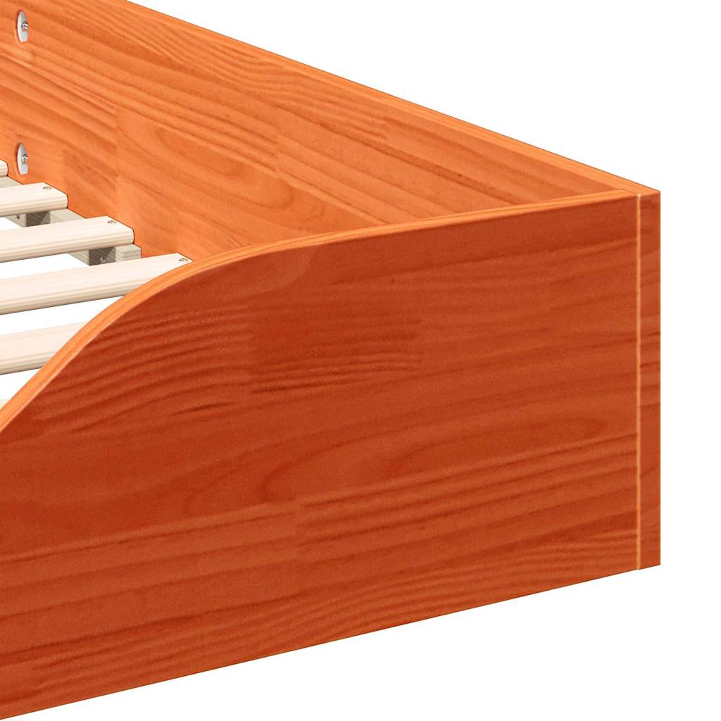 Gulv Seng Ramme Gyldenbrun 80 X 210 Cm Massivt Fyrretræ - Billede 8