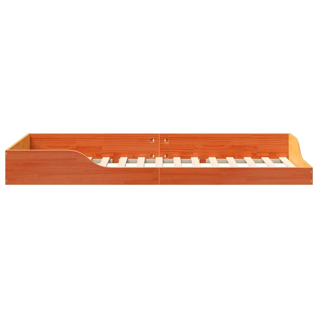 Gulv Seng Ramme Gyldenbrun 90 X 210 Cm Massivt Fyrretræ - Billede 6