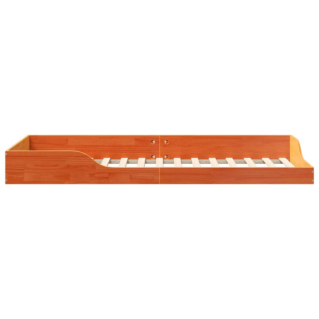 Gulv Seng Ramme Gyldenbrun 80 X 220 Cm Massivt Fyrretræ - Billede 6
