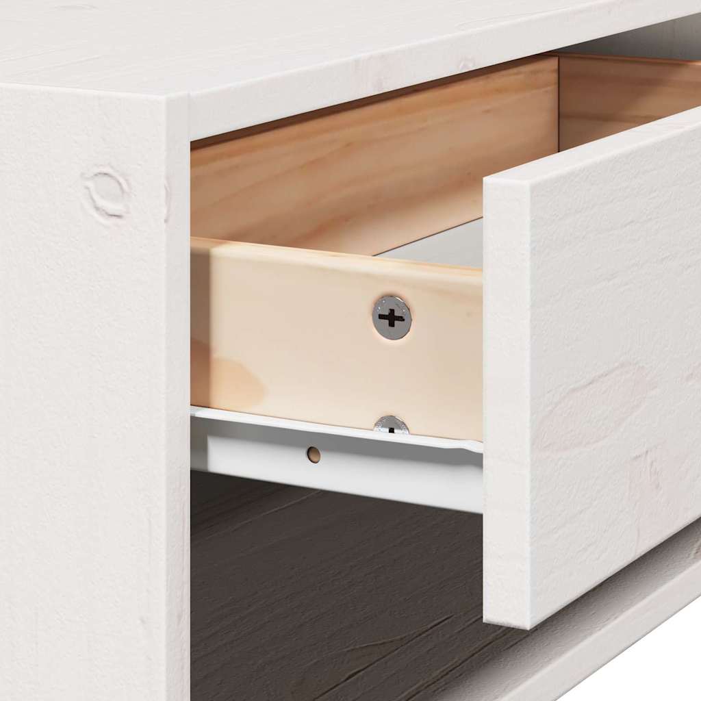 Sengebord Med Skuffe Hvid 50 X 32,5 X 24 Cm Massivt Fyrretræ - Billede 10