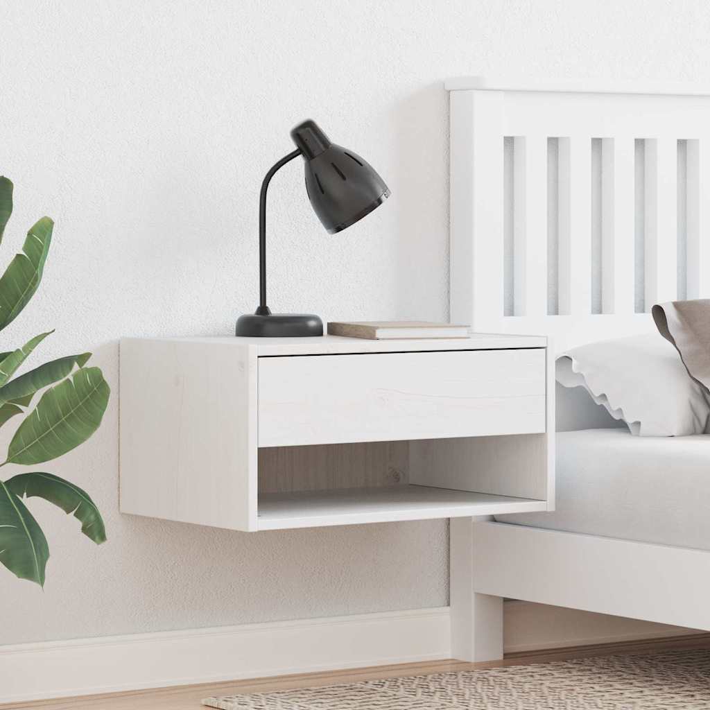 Sengebord 2 Pcs Hvid 50 X 32,5 X 24 Cm Massivt Fyrretræ - Hovedbillede