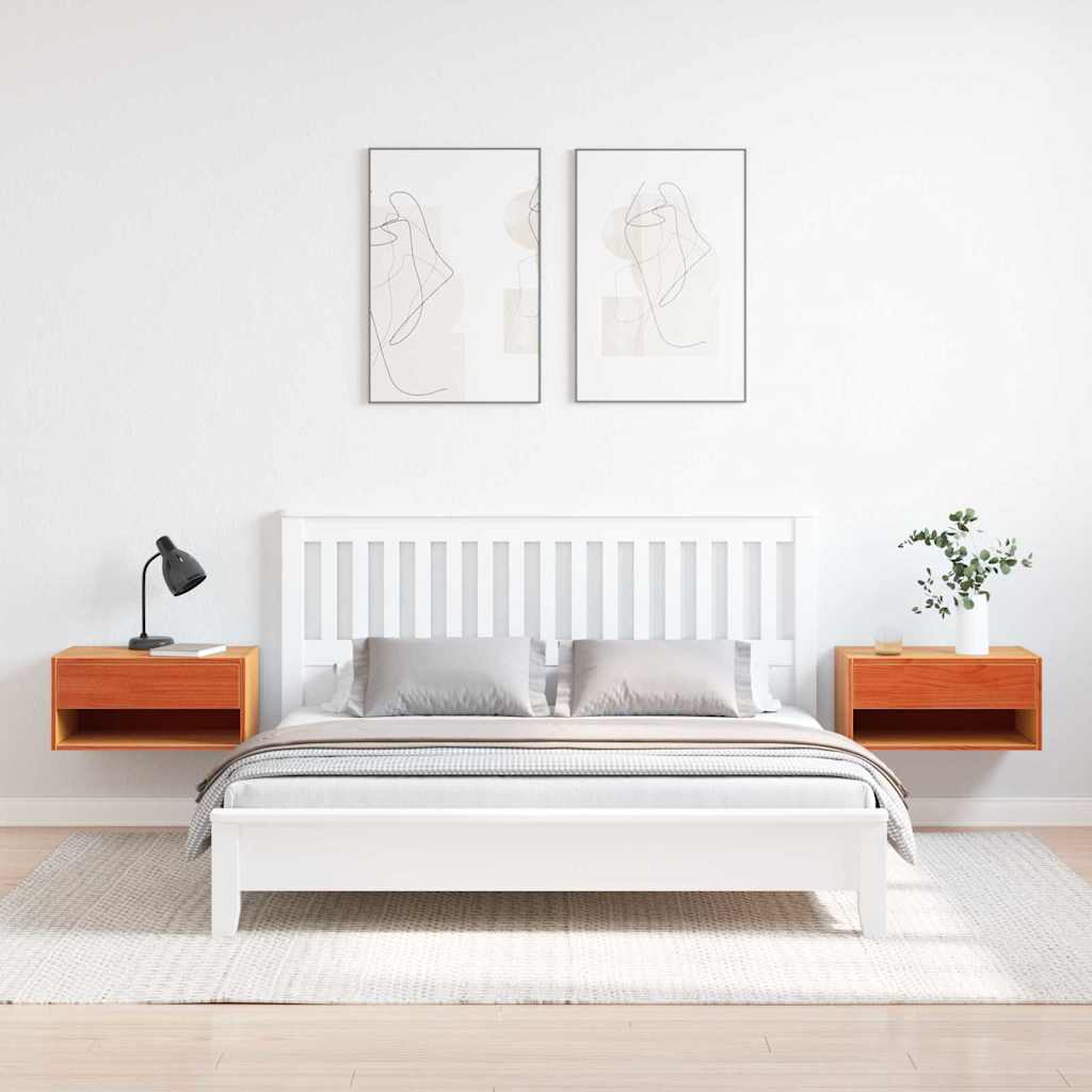 Sengebord 2 Pcs Gyldenbrun 50 X 32,5 X 24 Cm Massivt Fyrretræ - Billede 4