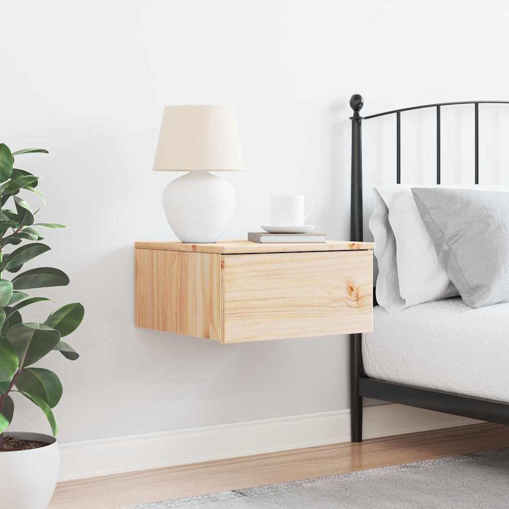 Sengebord Med Skuffe Brun 37 X 35 X 18,5 Cm Massivt Fyrretræ - Billede 4