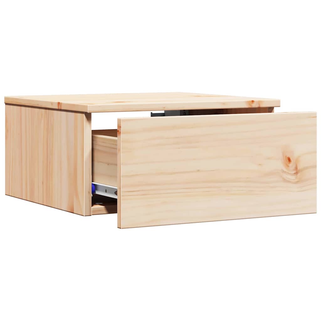 Sengebord Med Skuffe Brun 37 X 35 X 18,5 Cm Massivt Fyrretræ - Billede 5