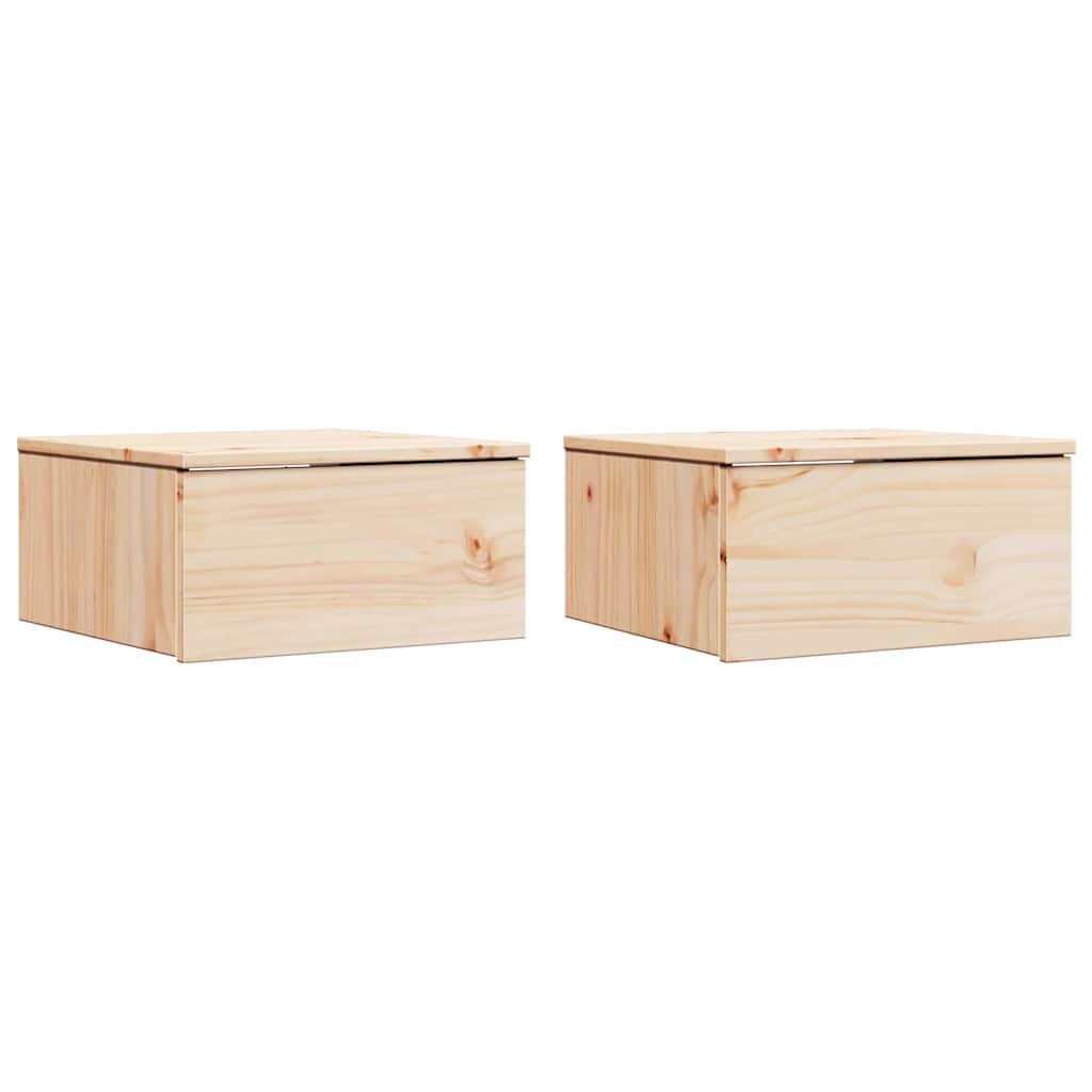 Sengebord 2 Pcs Brun 37 X 35 X 18,5 Cm Massivt Fyrretræ - Billede 2