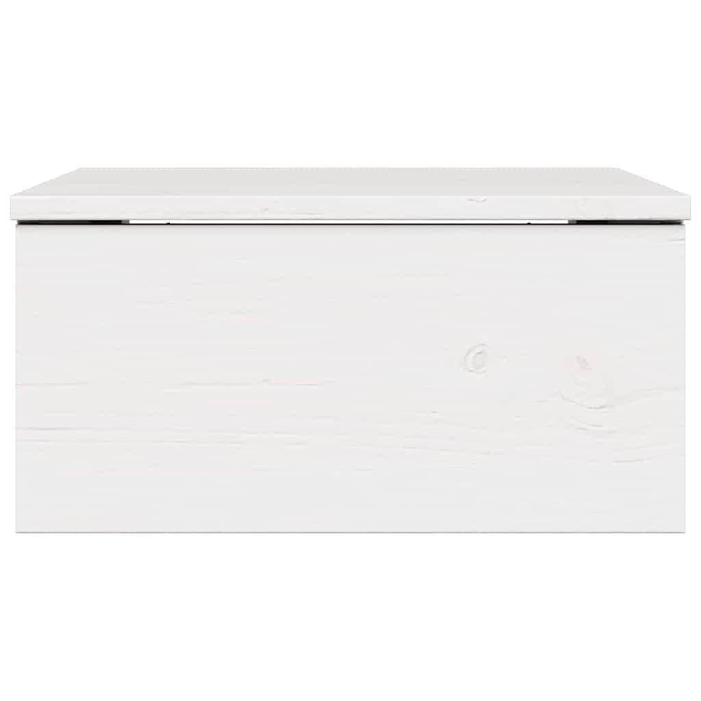 Sengebord Med Skuffe Hvid 37 X 35 X 18,5 Cm Massivt Fyrretræ - Billede 6
