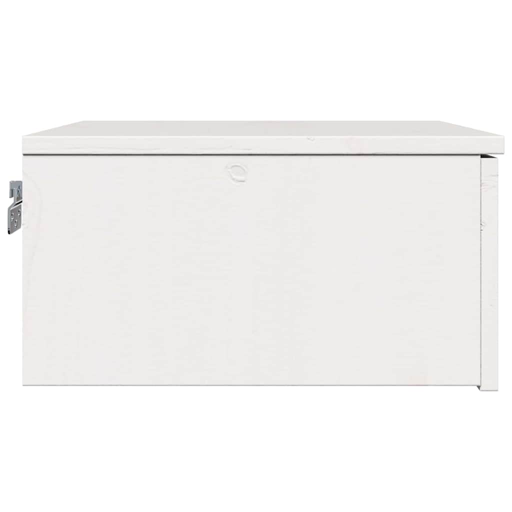 Sengebord Med Skuffe Hvid 37 X 35 X 18,5 Cm Massivt Fyrretræ - Billede 7