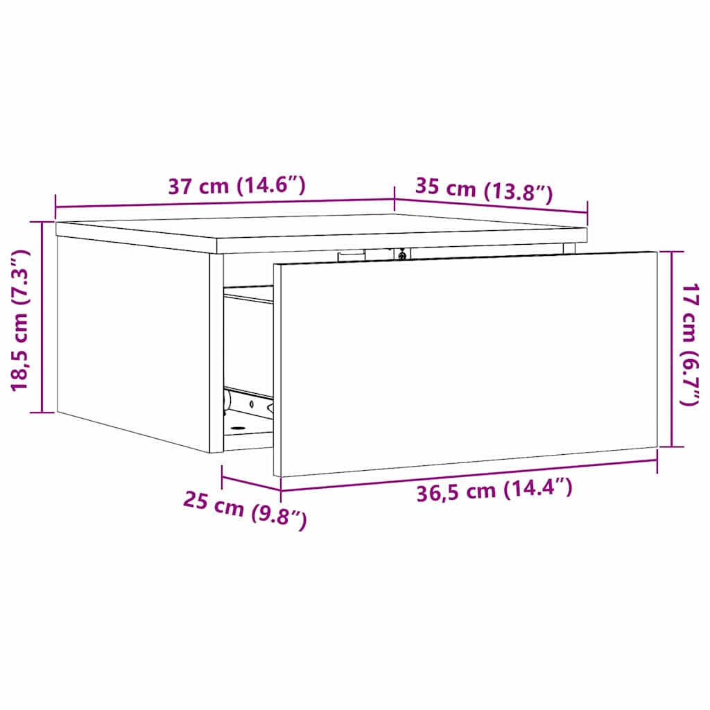 Sengebord Gyldenbrun 37 X 35 X 18,5 Cm Massivt Fyrretræ - Billede 13