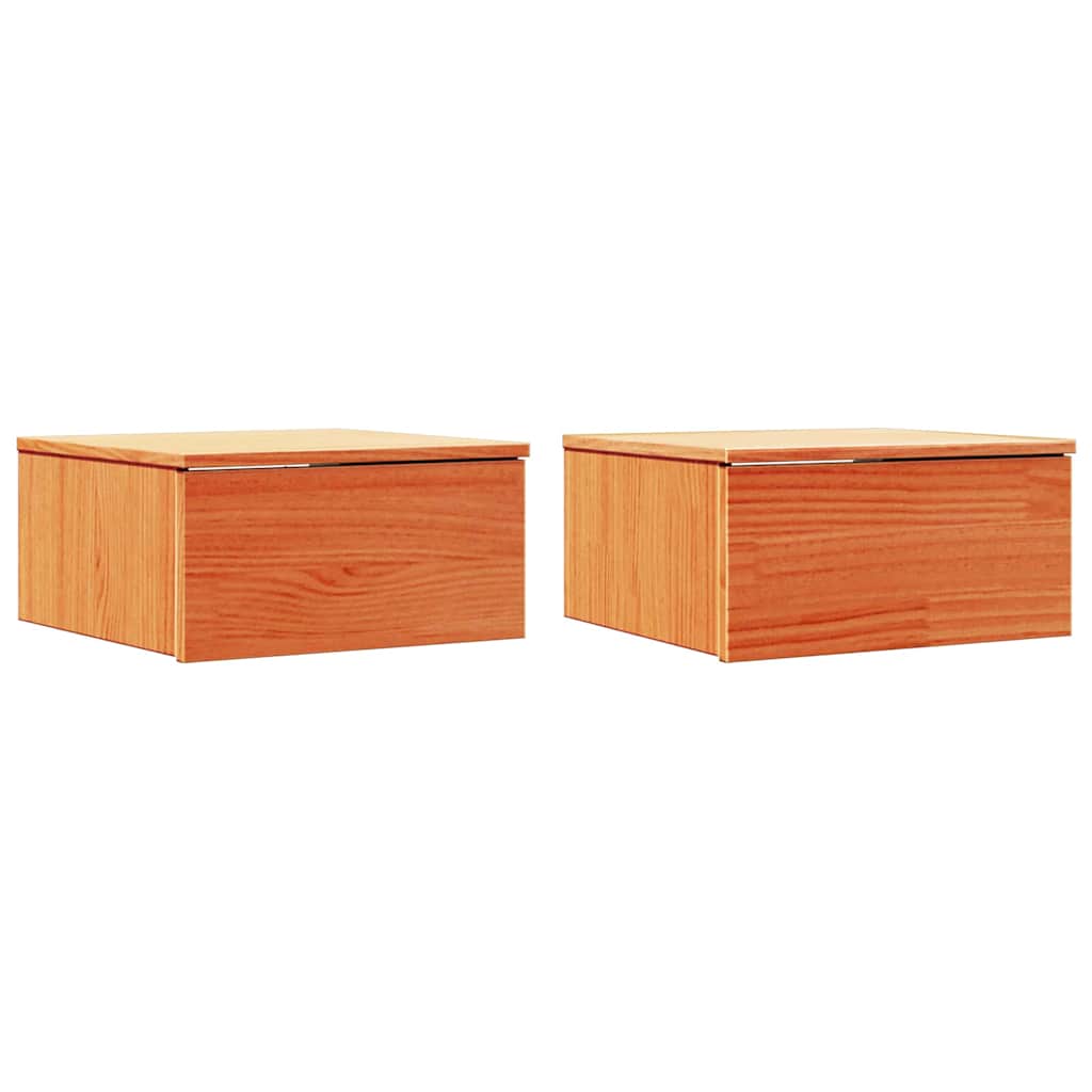 Sengebord 2 Pcs Gyldenbrun 37 X 35 X 18,5 Cm Massivt Fyrretræ - Billede 2