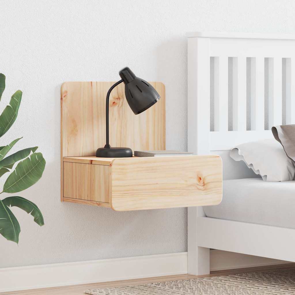 Sengebord Med Skuffe Brun 44 X 32.5 X 40 Cm Massivt Fyrretræ - Hovedbillede