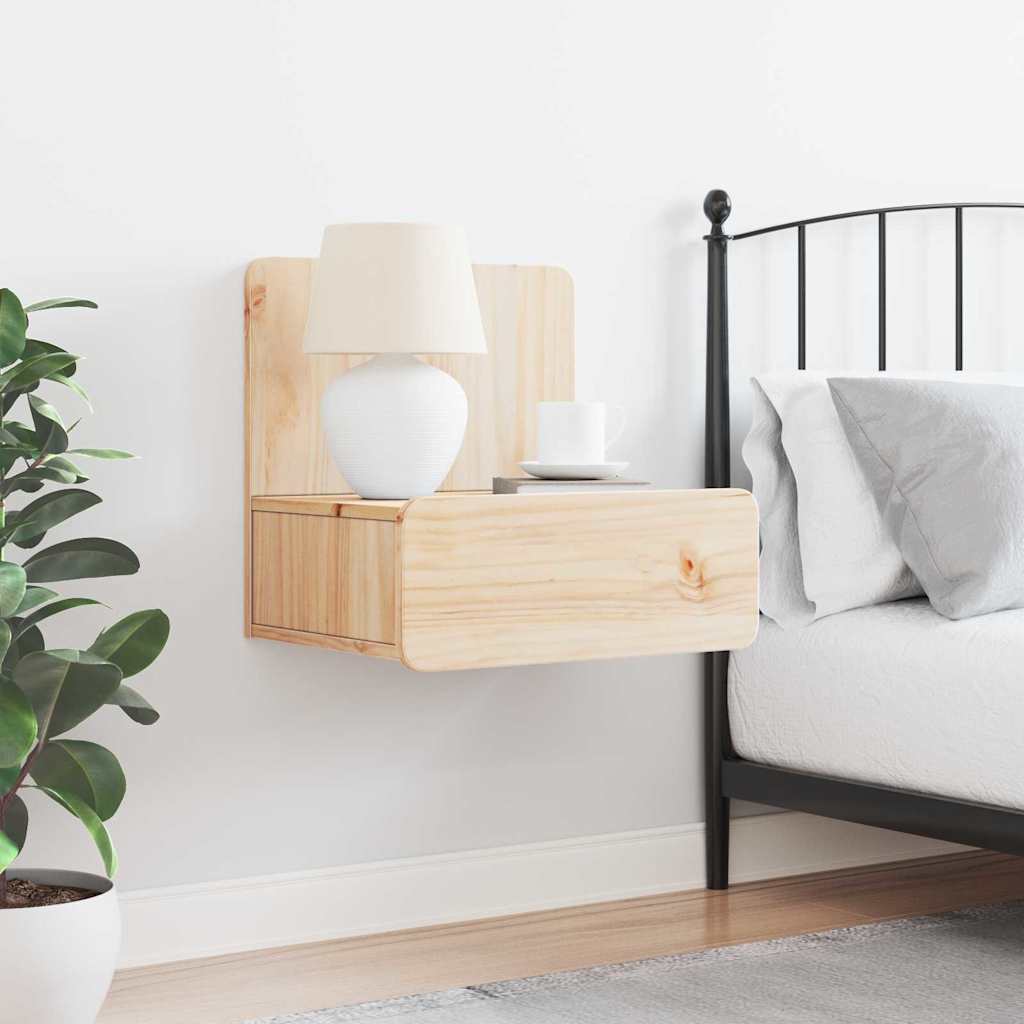 Sengebord Med Skuffe Brun 44 X 32.5 X 40 Cm Massivt Fyrretræ - Billede 4