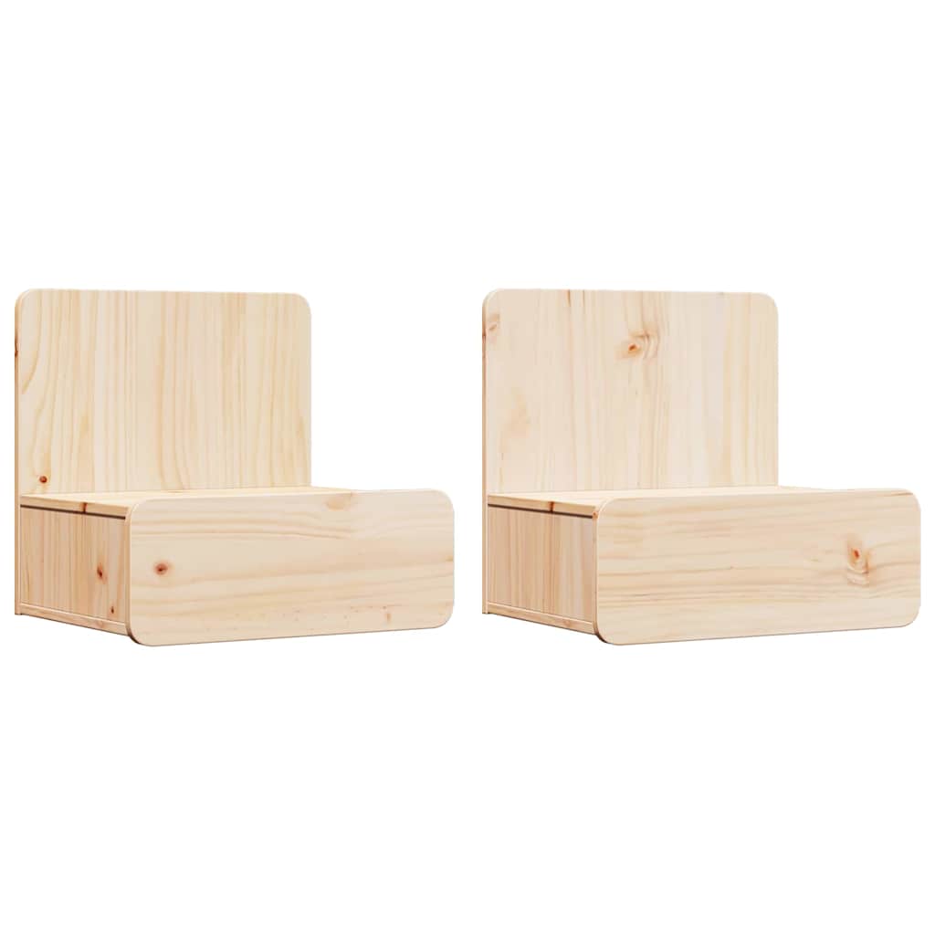 Sengebord 2 Pcs Brun 44 X 32.5 X 40 Cm Massivt Fyrretræ - Billede 2