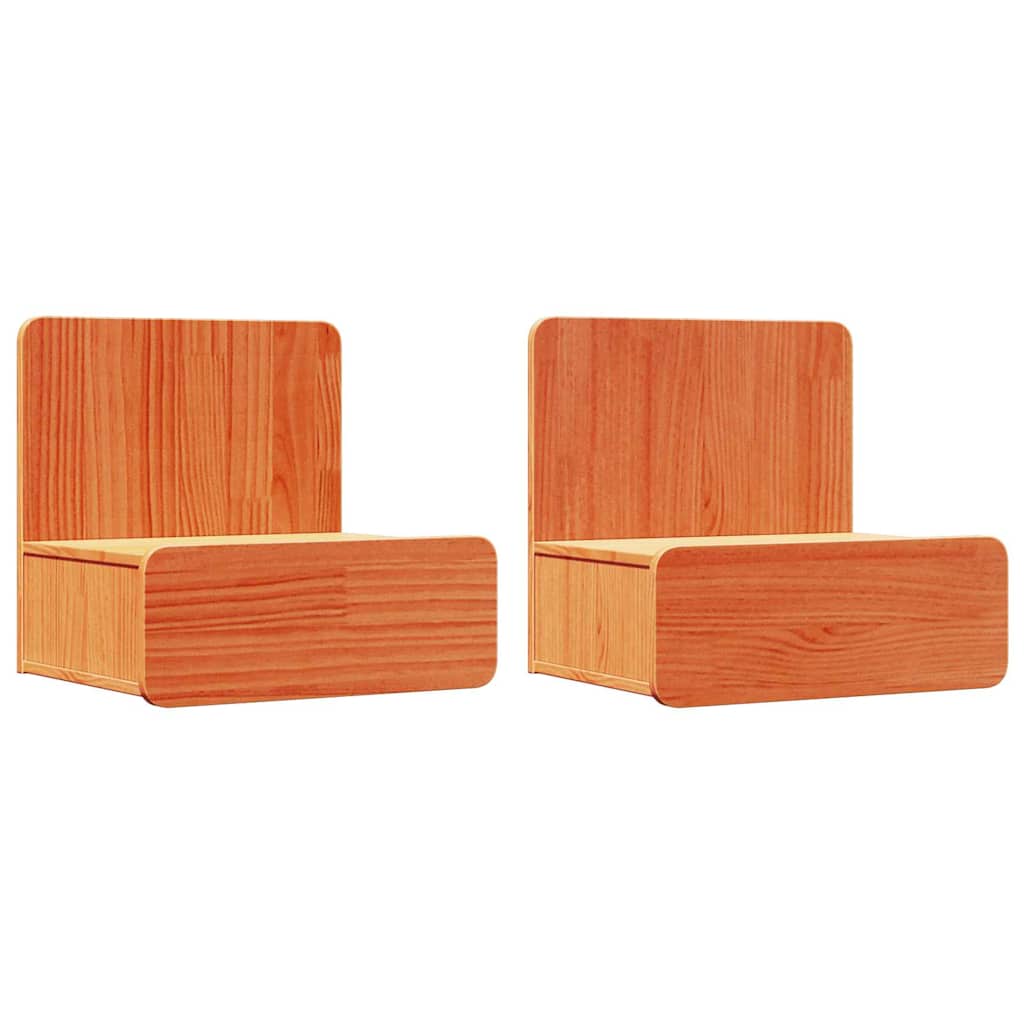 Sengebord 2 Pcs Gyldenbrun 44 X 32.5 X 40 Cm Massivt Fyrretræ - Billede 2
