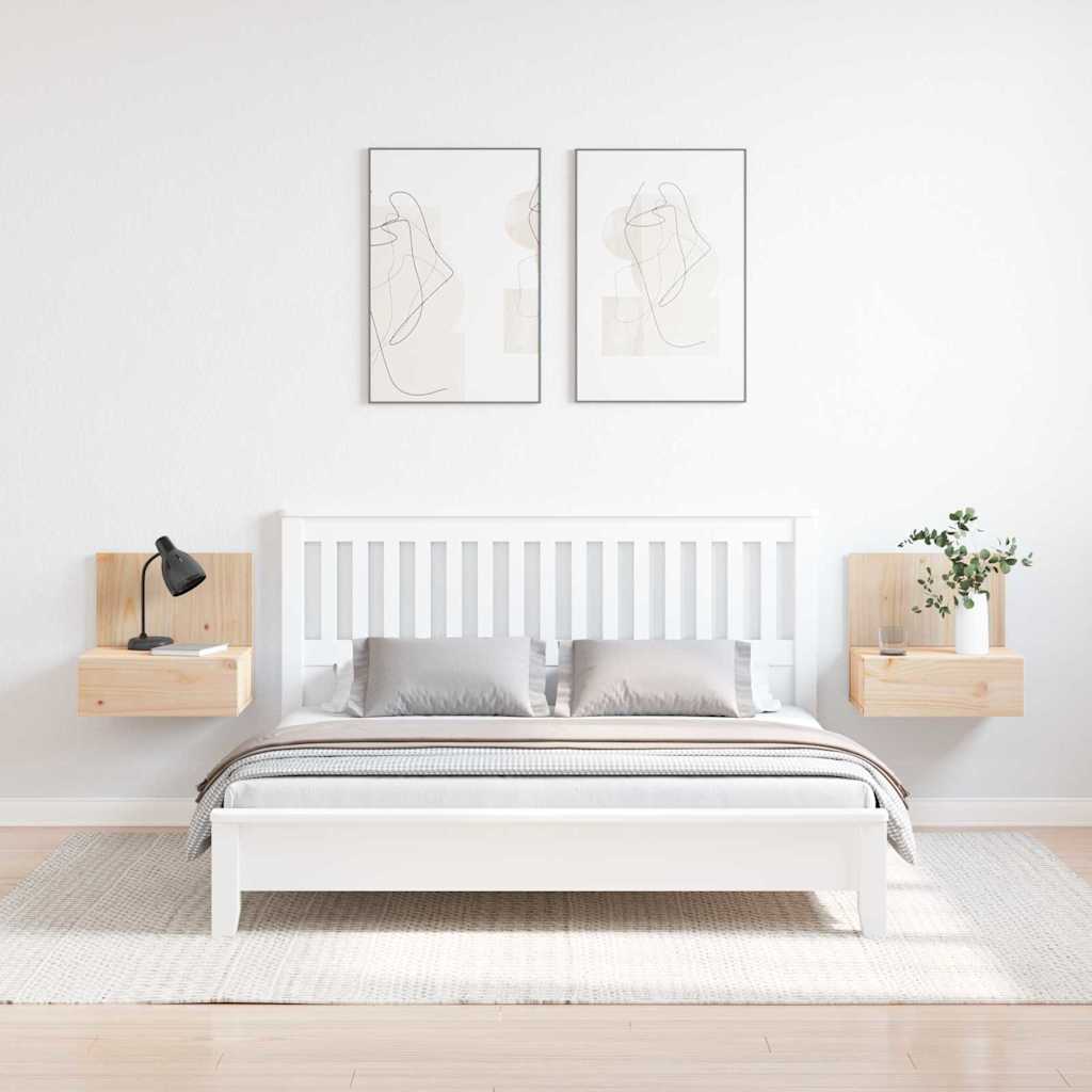 Sengebord 2 Pcs Brun 42 X 32,5 X 40 Cm Massivt Fyrretræ - Billede 4