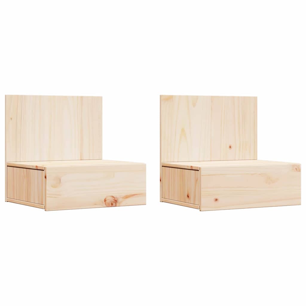 Sengebord 2 Pcs Brun 42 X 32,5 X 40 Cm Massivt Fyrretræ - Billede 2