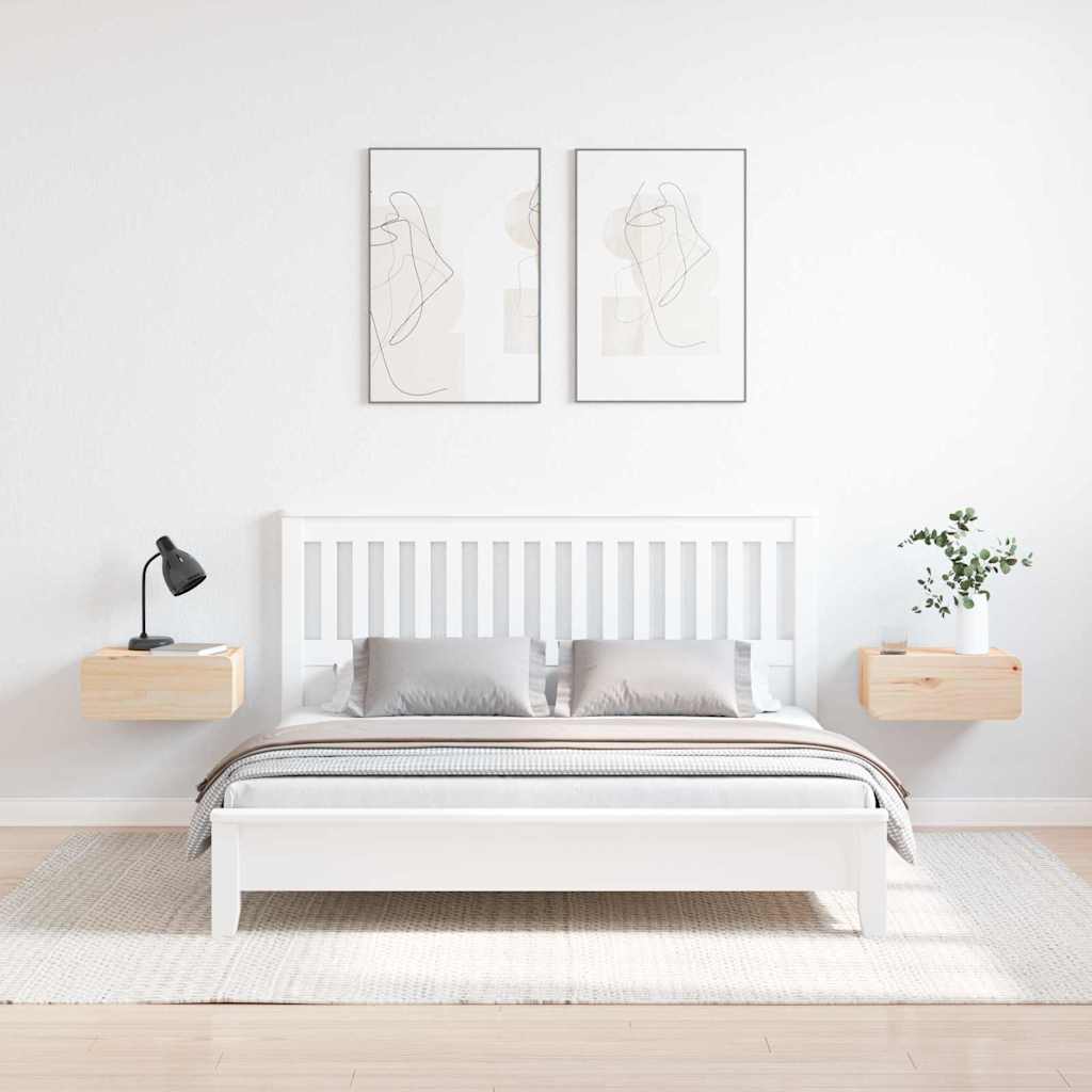 Sengebord 2 Pcs Brun 39 X 34 X 16.5 Cm Massivt Fyrretræ - Billede 4