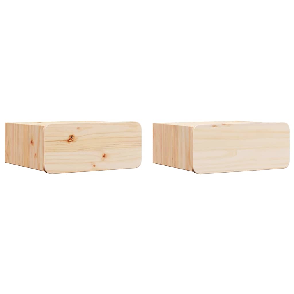 Sengebord 2 Pcs Brun 39 X 34 X 16.5 Cm Massivt Fyrretræ - Billede 2