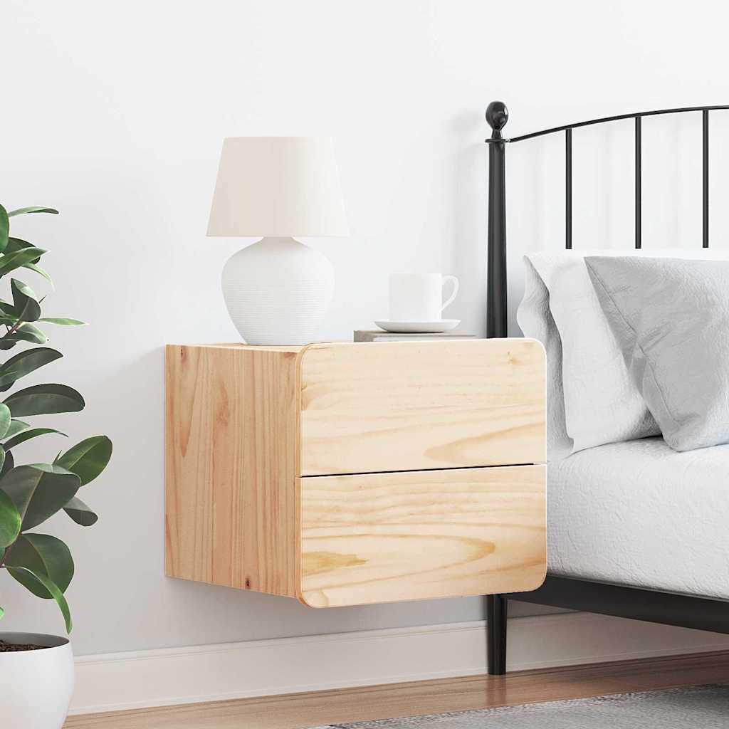 Sengebord Med Skuffe Brun 39 X 34 X 33 Cm Massivt Fyrretræ - Billede 4