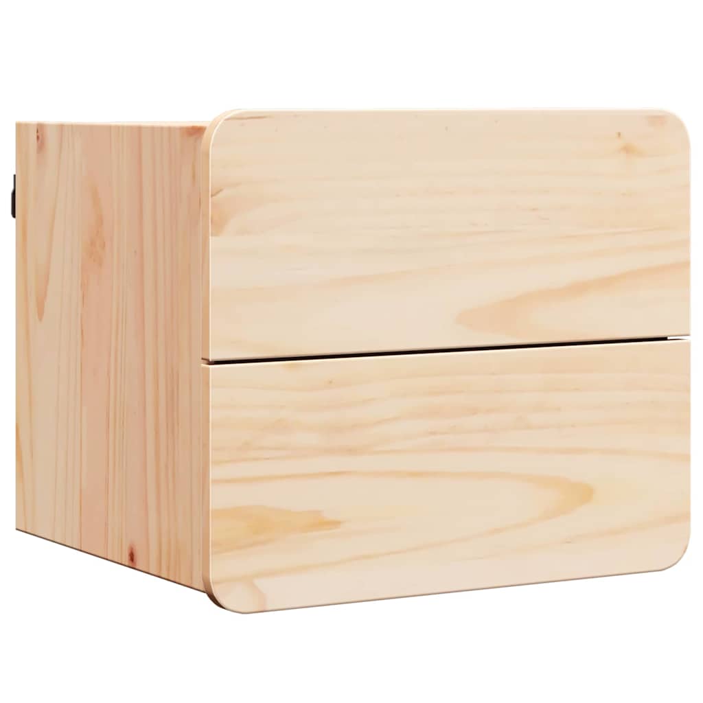 Sengebord Med Skuffe Brun 39 X 34 X 33 Cm Massivt Fyrretræ - Billede 2