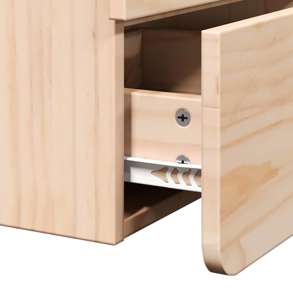 Sengebord 2 Pcs Brun 39 X 34 X 33 Cm Massivt Fyrretræ - Billede 11