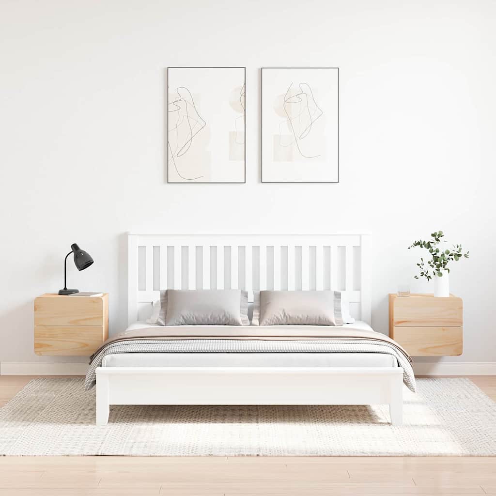 Sengebord 2 Pcs Brun 39 X 34 X 33 Cm Massivt Fyrretræ - Billede 4