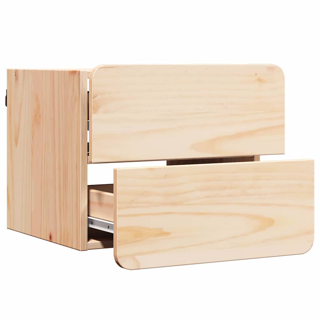 Sengebord 2 Pcs Brun 39 X 34 X 33 Cm Massivt Fyrretræ - Billede 6