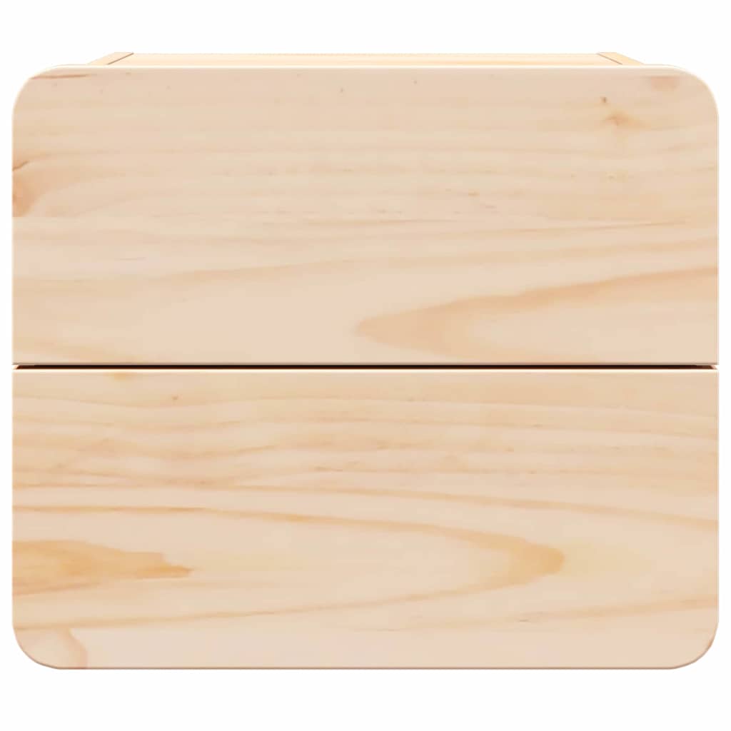 Sengebord 2 Pcs Brun 39 X 34 X 33 Cm Massivt Fyrretræ - Billede 7