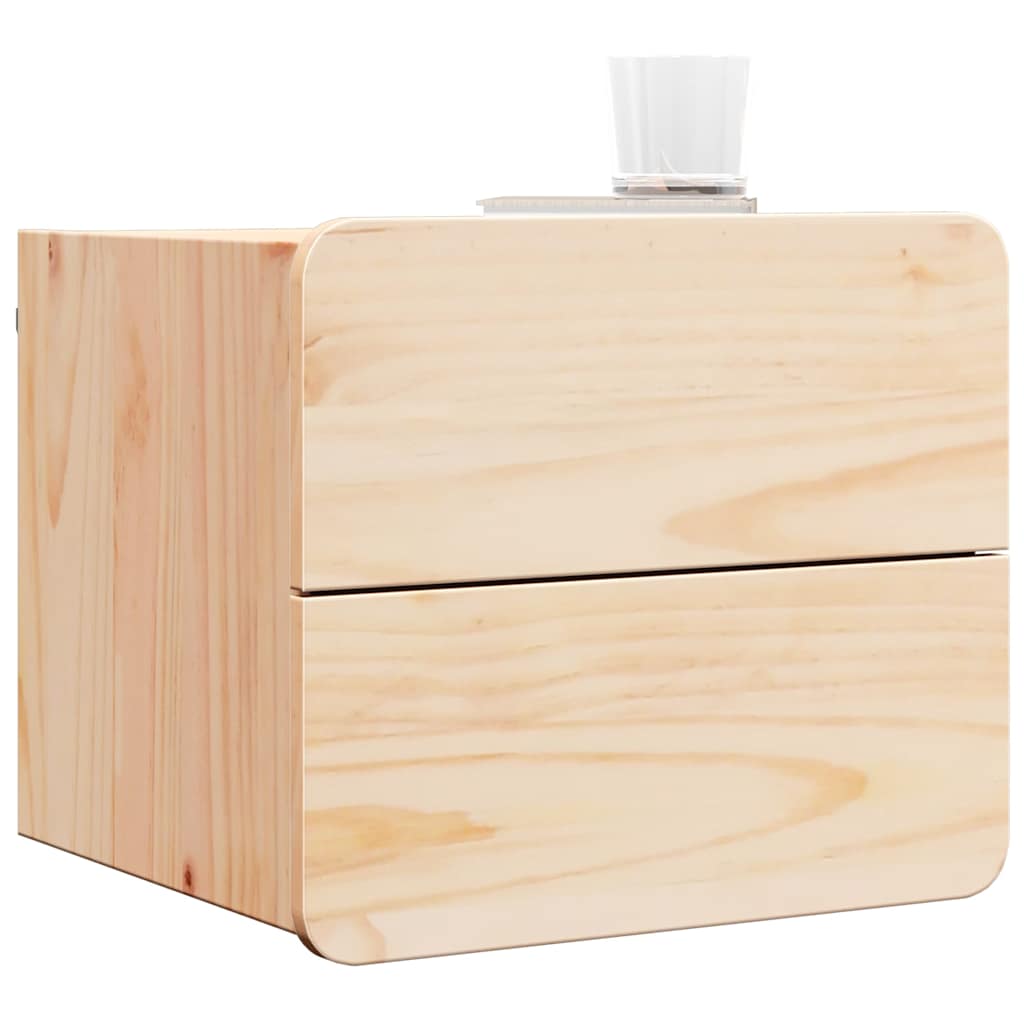 Sengebord 2 Pcs Brun 39 X 34 X 33 Cm Massivt Fyrretræ - Billede 3