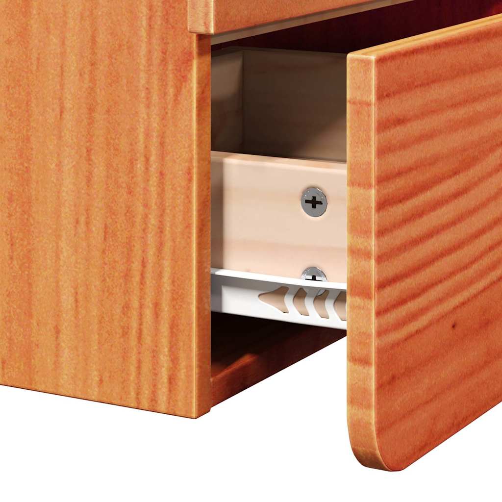 Sengebord 2 Pcs Brun 39 X 34 X 33 Cm Massivt Fyrretræ - Billede 11