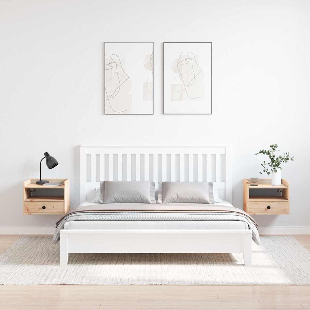 Sengebord 2 Pcs Brun 38 X 36 X 29.5 Cm Massivt Fyrretræ - Billede 4