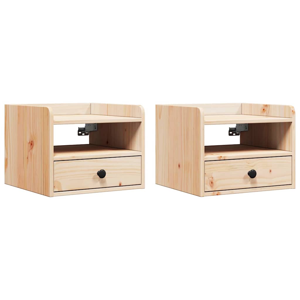 Sengebord 2 Pcs Brun 38 X 36 X 29.5 Cm Massivt Fyrretræ - Billede 2