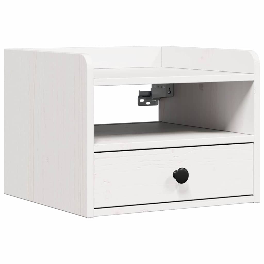 Sengebord 2 Pcs Hvid 38 X 36 X 29.5 Cm Massivt Fyrretræ - Billede 5