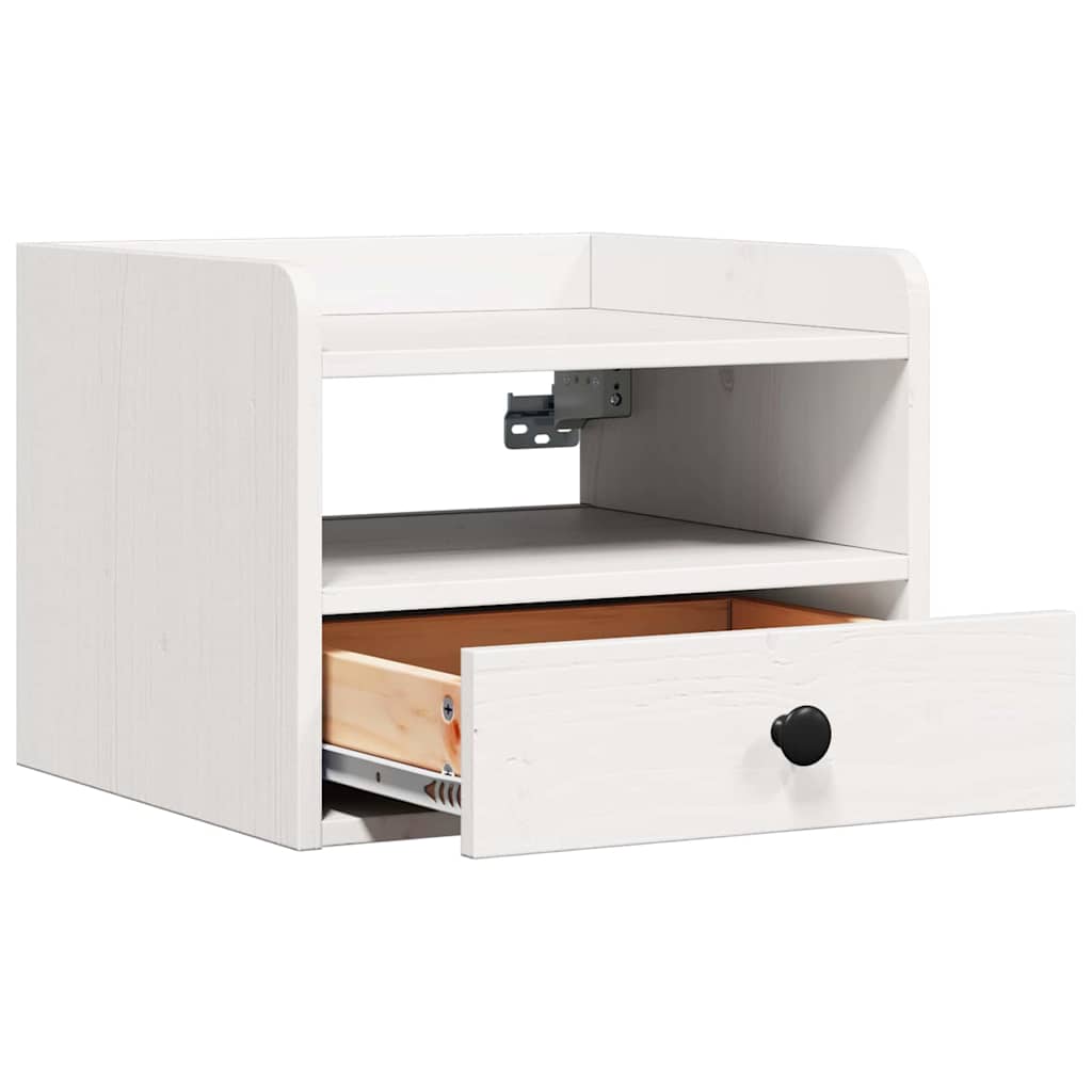 Sengebord 2 Pcs Hvid 38 X 36 X 29.5 Cm Massivt Fyrretræ - Billede 6