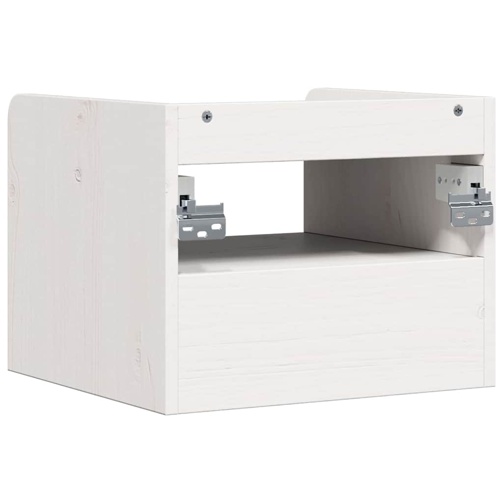 Sengebord 2 Pcs Hvid 38 X 36 X 29.5 Cm Massivt Fyrretræ - Billede 9