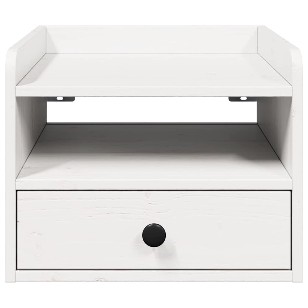 Sengebord 2 Pcs Hvid 38 X 36 X 29.5 Cm Massivt Fyrretræ - Billede 7