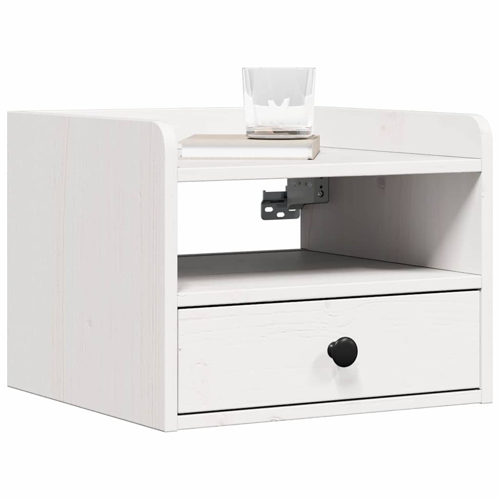 Sengebord 2 Pcs Hvid 38 X 36 X 29.5 Cm Massivt Fyrretræ - Billede 3