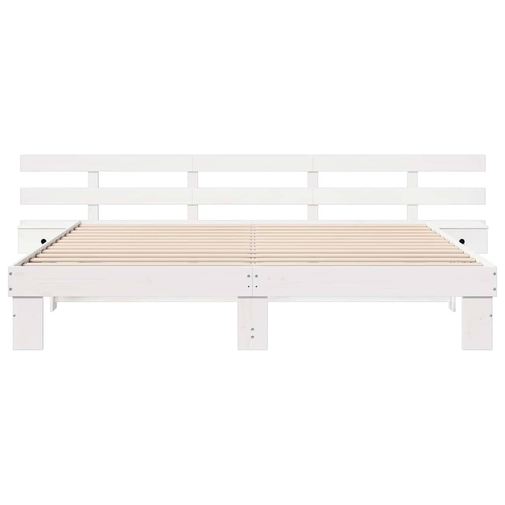 Sengestel Med Skuffe Hvid 180 X 200 Cm Træ - Billede 5