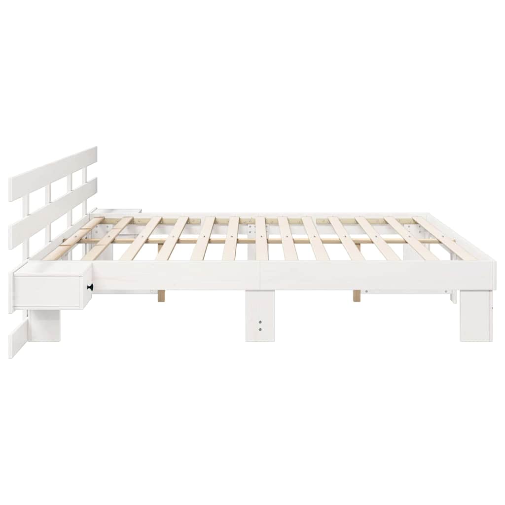 Sengestel Med Skuffe Hvid 180 X 200 Cm Træ - Billede 6